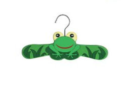 green frog baby clothes hangers for a froggy pond nursery theme closet