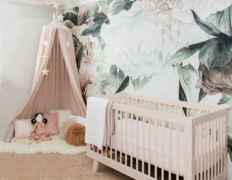 green and pink nursery