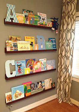 nursery wall shelves for books