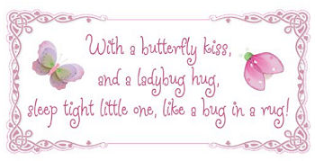 Lavender butterfly baby ladybug nursery wall quote decal stickers