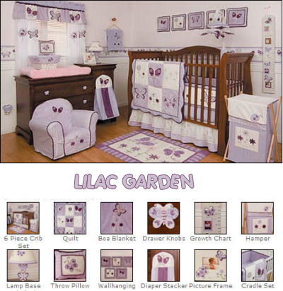 lilac crib bedding