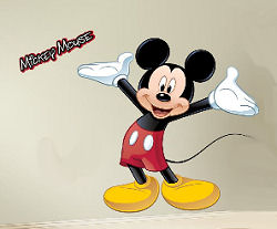 Giant Disney Mickey Mouse Wall Decal with Name Sticker