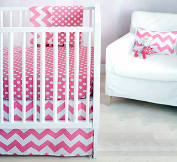 hot pink crib bedding