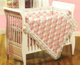 red gingham baby girl crib nursery bedding set quilt