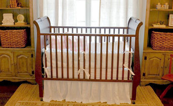 Vintage cherry sleigh crib