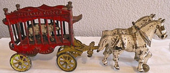 Child's vintage bear circus train toy