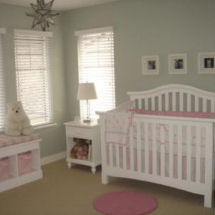 Pink and grey puppy dog theme baby girl nursery