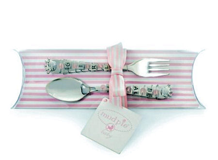 Little infant princess spoon and fork feeding set