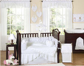 all white baby nursery rooms bedding eyelet pique crib set