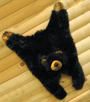 Black bear baby rug for the nursery floor or log cabin nursery wall decoration