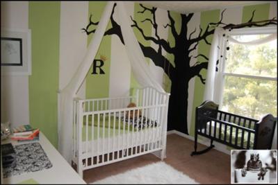 Black White and Green Frog Prince Baby Nursery Theme