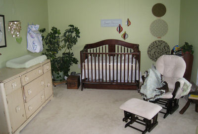 Carter's Brown and Green Baby Nursery Decor