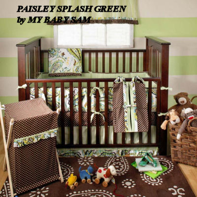 chocolate brown forest green baby bedding crib nursery 