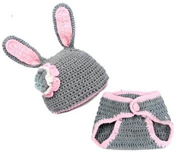 Crochet baby bunny hat with ears for Easter photo prop