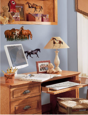 Western cowboy and horse wall stickers and decals for kids bedrooms and the baby nursery