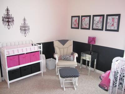 A Parisian Black and Pink Baby Nursery 