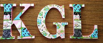 Custom made hand painted owl theme baby nursery wall decor initial letters