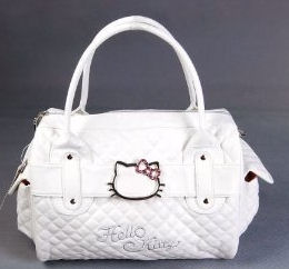 Easy to clean quilted white Hello Kitty baby diaper bag