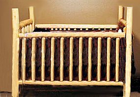 Homemade DIY rustic log reclaimed distressed barn wood baby crib plans