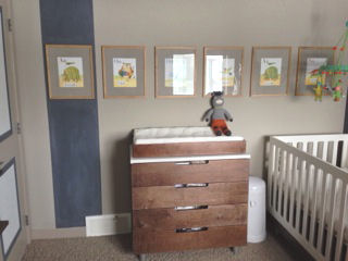 Baby boy monster theme nursery room with modern Oeuf furniture Ugly Doll and Bla Bla items and a giant Zook