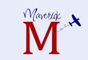 Vinyl nursery wall name decal for a baby boy in an airplane or aviation theme in red and blue with his monogram or initial surrounded by airplanes