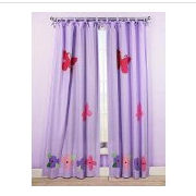 Pink lavender purple Disney butterfly nursery curtains window treatments valances for a baby girl nursery room