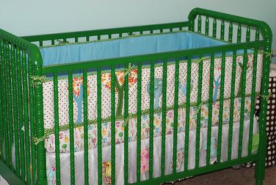 Our Baby Girl's Bright Green Crib and Owl Baby Nursery Theme Decor