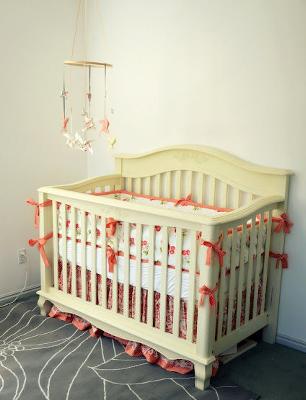 Peach And Ivory Baby Girl Nursery