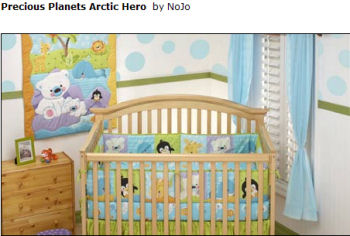 nojo pastel penguin and polar bear arctic baby crib nursery bedding set save the planet