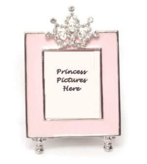 Rhinestones Jeweled Little Princess Tiara Pink Photo Frame