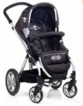 icoo infinity rock star pluto baby stroller skull gothic black