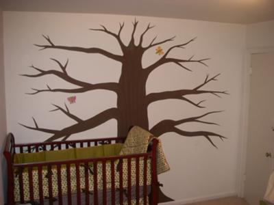 FinishedTree Wall Mural Design in our Baby's Nursery