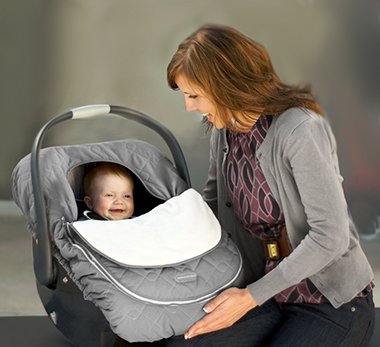 A warm winter baby car seat cover